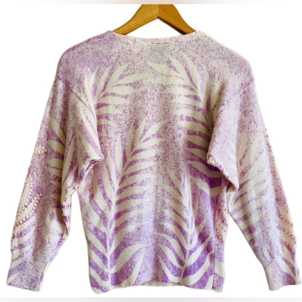 QUEEN OF SABA Vintage Lambswool Angora Blend Sequin Pullover Sweater Size 44 (M) - Picture 7 of 11